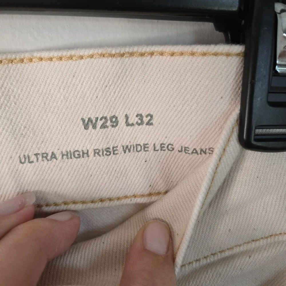 NWT Boden 10 Ultra High Rise Wide Leg Skater Cream Punk Oversized Neutral 29X32 - Picture 6 of 14